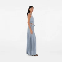 Pleated Crepe Jersey Maxi Skirt in Gale - Women | Burberry® Official