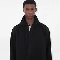 Mid-length Camden Heritage Car Coat in Black - Men, Cotton Gabardine | Burberry® Official
