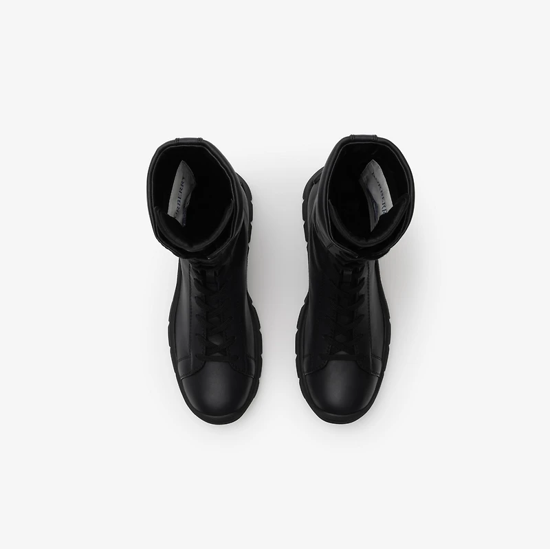 Leather Tone Boots in Black - Men | Burberry® Official