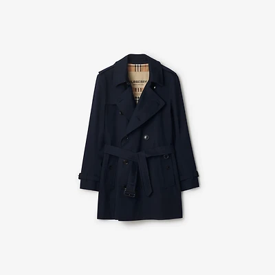 Short Kensington Heritage Trench Coat in Coal blue - Men, Cotton Gabardine | Burberry® Official
