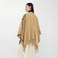 Leather Trim Cashmere Cape in Sand beige | Burberry® Official