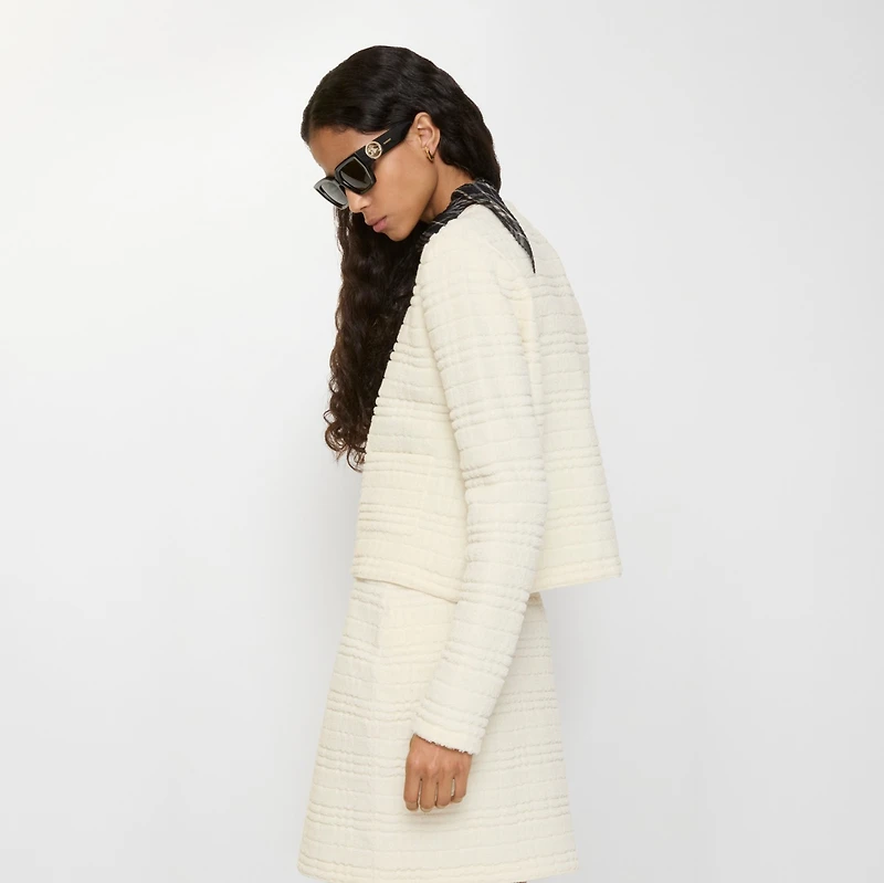 Wool Blend Jacket in Ecru white - Women | Burberry® Official