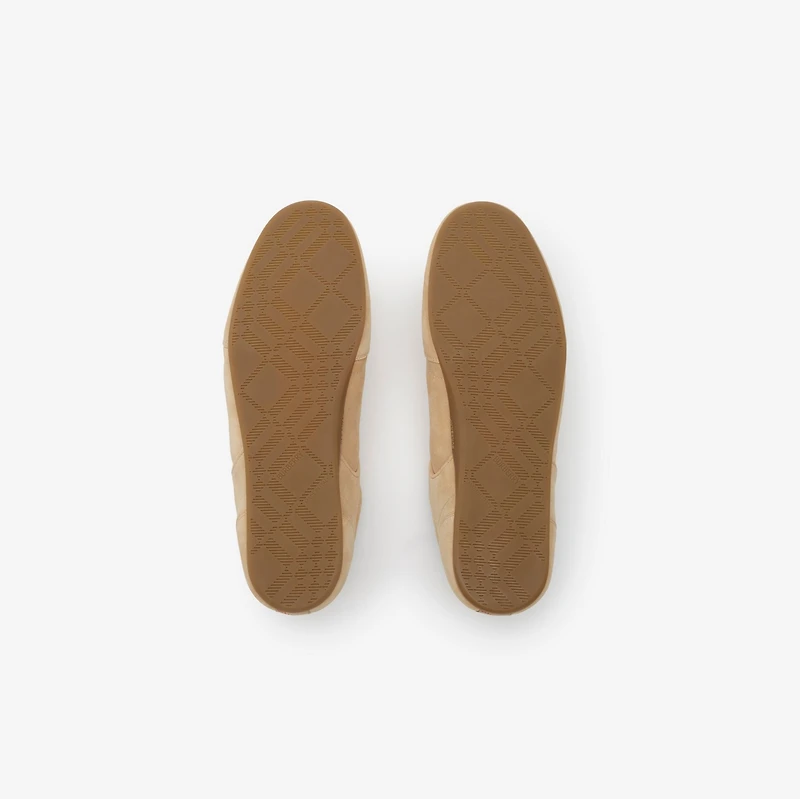 Suede Knight Runner Sneakers​ in Flax/pumpkin orange - Men | Burberry® Official