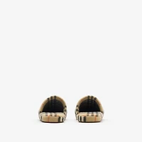 Check Wool Blend Slippers in Sand beige - Women | Burberry® Official