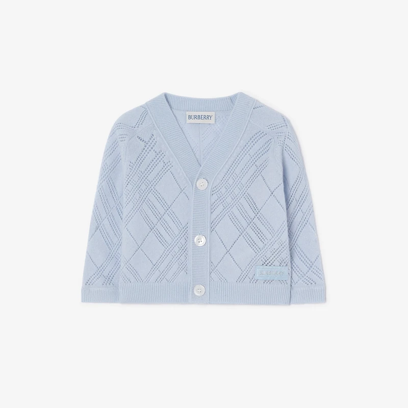 Check Cashmere Two-piece Set in Dusty blue - Children | Burberry® Official