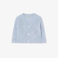 Check Cashmere Two-piece Set in Dusty blue - Children | Burberry® Official