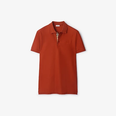 Cotton Polo Shirt in Fire orange - Men | Burberry® Official