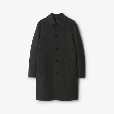 Mid-length Wool Car Coat in Charcoal - Men | Burberry® Official