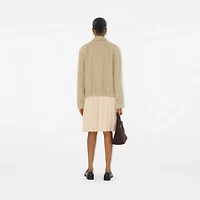 Pleated Silk Skirt in Pelican - Women | Burberry® Official