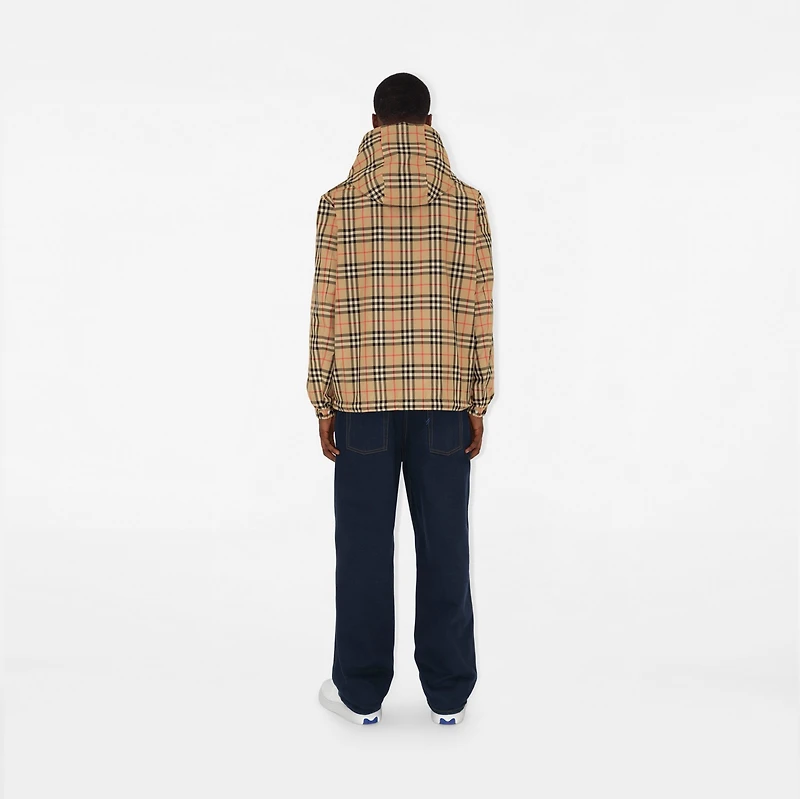 Reversible Check Jacket in Sand beige - Men, Nylon | Burberry® Official