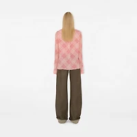 Ruffled Check Silk Blouse in Candy - Women | Burberry® Official