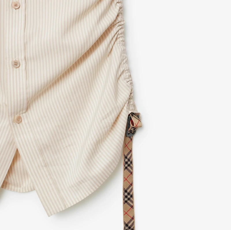 Slim Fit Striped Silk Shirt in Clam - Women | Burberry® Official