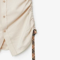 Slim Fit Striped Silk Shirt in Clam - Women | Burberry® Official