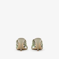 Check Mesh Mews Strap Mules​ in Artichoke - Women | Burberry® Official