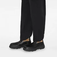 Leather Creeper Low Chelsea Boots in Black/sand - Men | Burberry® Official