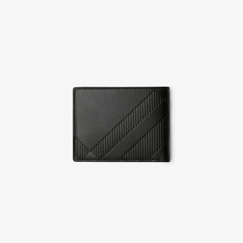 Embossed Check Slim Bifold Wallet in Black - Men, Leather | Burberry® Official