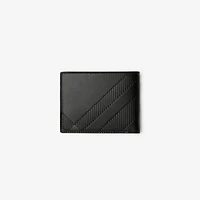Embossed Check Slim Bifold Wallet in Black - Men, Leather | Burberry® Official