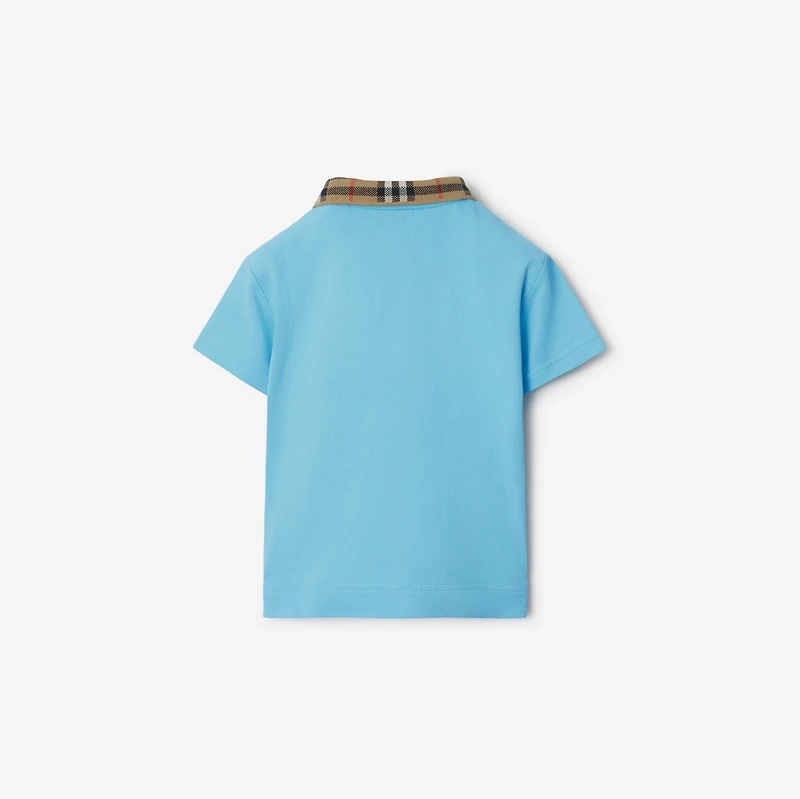 Check Collar Cotton Polo Shirt in Lizard | Burberry® Official