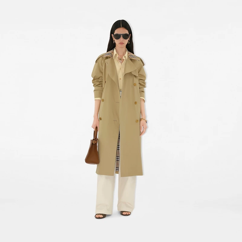 Long Check Collar Castleford Trench Coat in Hamper - Women, Cotton | Burberry® Official