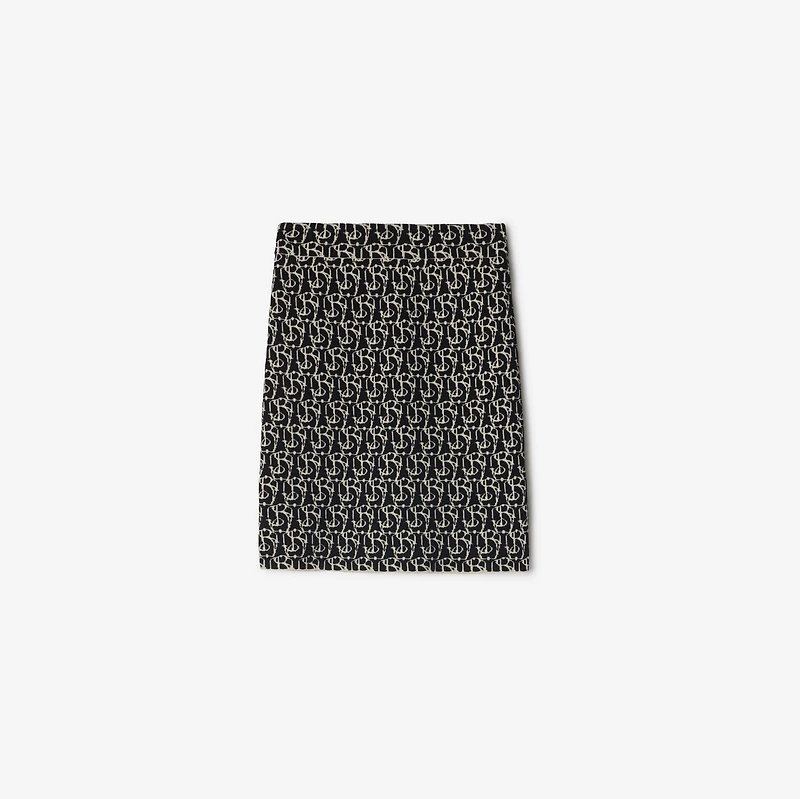 B Charm Wool Blend Skirt in Black - Women | Burberry® Official