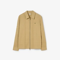 Check Cotton Zip Overshirt in Sandstorm beige - Men | Burberry® Official