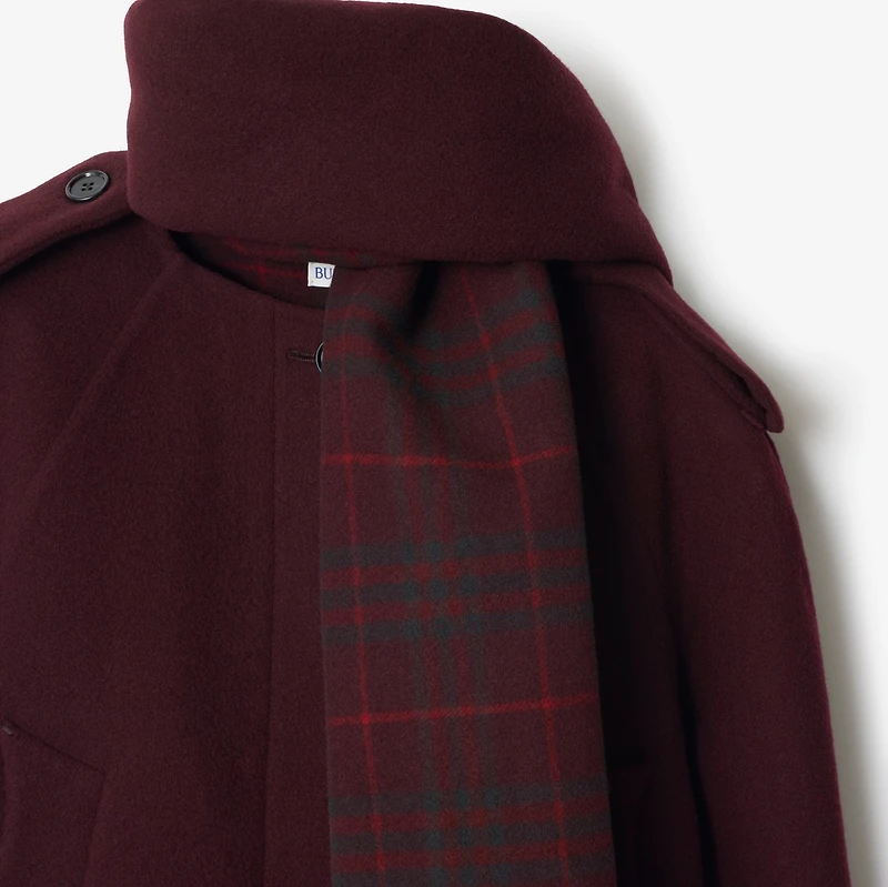 Detachable Scarf Wool Jacket in Wine red - Women | Burberry® Official