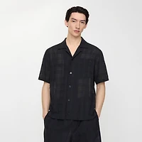 Relaxed Fit Check Cotton Voile Shirt in Black - Men | Burberry® Official