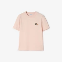 Knight Check Cotton T-shirt in Compact pink - Women | Burberry® Official