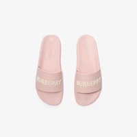 Logo Slides in Candy pink/dove beige - Women | Burberry® Official