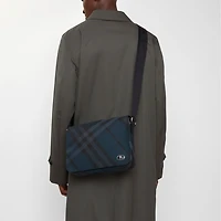 Grid Messenger Bag​ in Navy - Men | Burberry® Official