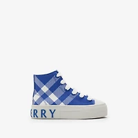 Check Cotton High-top Sneakers in Knight - Children | Burberry® Official