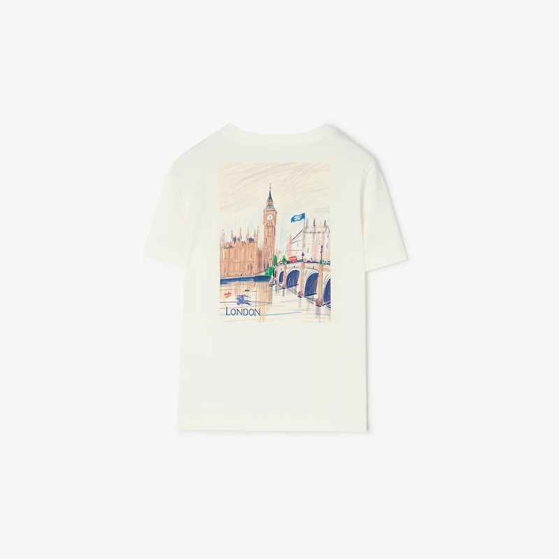 London Bear Cotton T-shirt in Chalk white | Burberry® Official