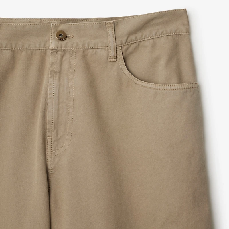 Cotton Trousers in Quill - Men | Burberry® Official