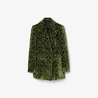 Baroque Velvet Blazer in Green - Women, Nylon | Burberry® Official