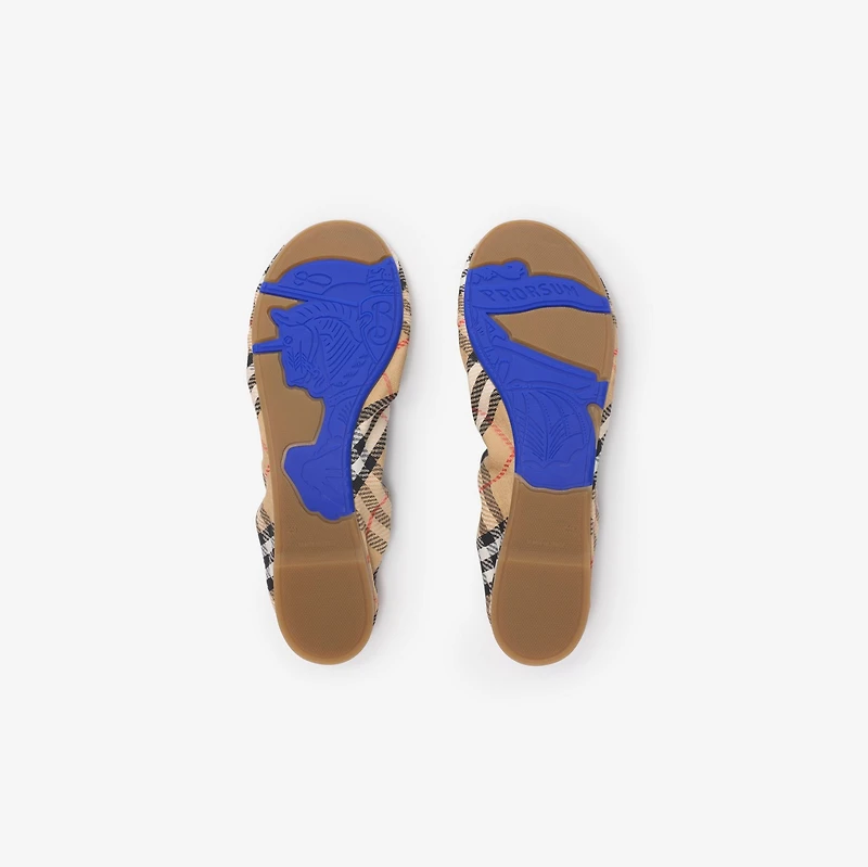 Check Fawn Ballerinas​ in Sand beige - Women | Burberry® Official