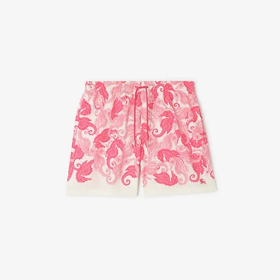 Seahorses Swim Shorts in Azalea pink - Men, Fabric | Burberry® Official