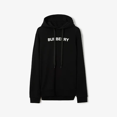 Logo Cotton Hoodie in Black - Men | Burberry® Official