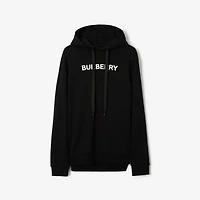 Logo Cotton Hoodie in Black - Men | Burberry® Official