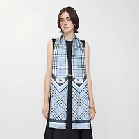 Check Knight Stamp Silk Scarf in Bank blue | Burberry® Official