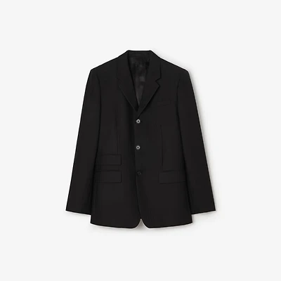 Striped Wool Mohair Tailored Jacket in Black - Men | Burberry® Official