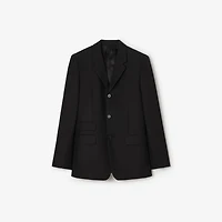 Striped Wool Mohair Tailored Jacket in Black - Men | Burberry® Official