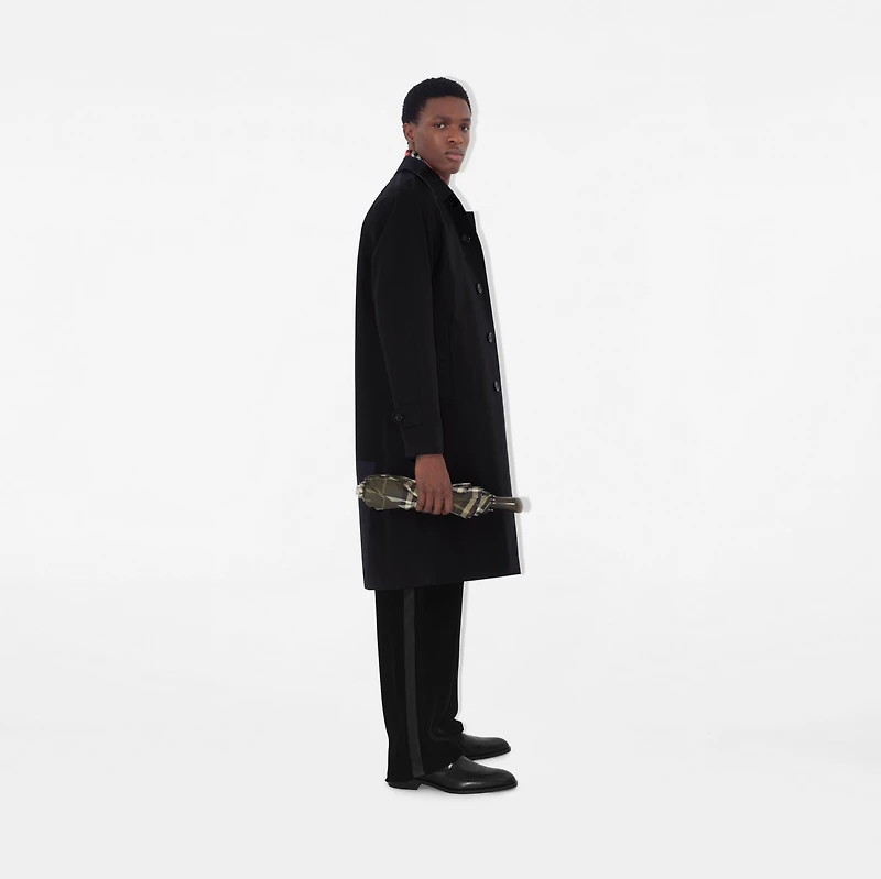 Long Camden Heritage Car Coat in Black - Men, Cotton Gabardine | Burberry® Official