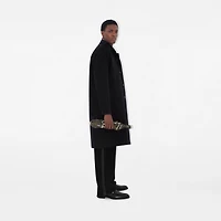 Long Camden Heritage Car Coat in Black - Men, Cotton Gabardine | Burberry® Official