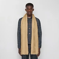 Wide Check Wool Silk Scarf in Sand | Burberry® Official