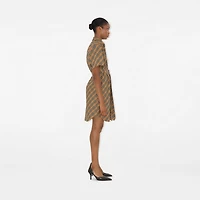 Check Cotton Shirt Dress in Sand - Women | Burberry® Official