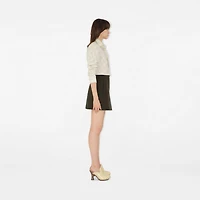 Bonded Gabardine Trench Mini Skirt in Juniper - Women, Cotton | Burberry® Official