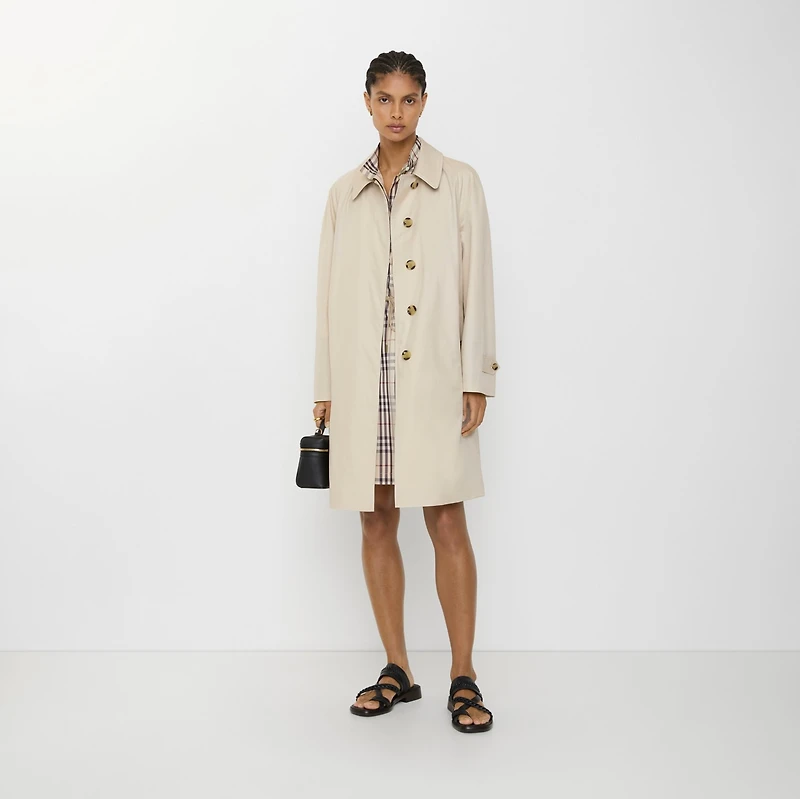 Mid-length Tropical Gabardine Camden Car Coat in Stone beige - Women | Burberry® Official