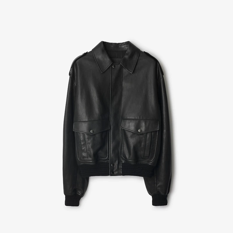 Leather Bomber Jacket in Black - Men | Burberry® Official