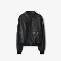 Leather Bomber Jacket in Black - Men | Burberry® Official