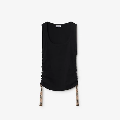 Festival Cotton Blend Tank Top in Black - Women | Burberry® Official